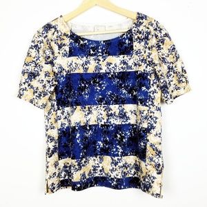 Anthropologie big striped color splashed top